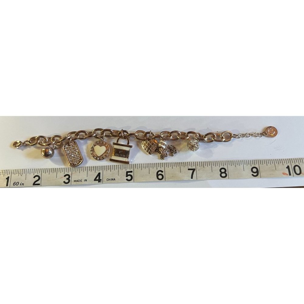 Guess Charm Bracelet Silver and Gold Tone Accessory Fashion Jewelry - Picture 9 of 9
